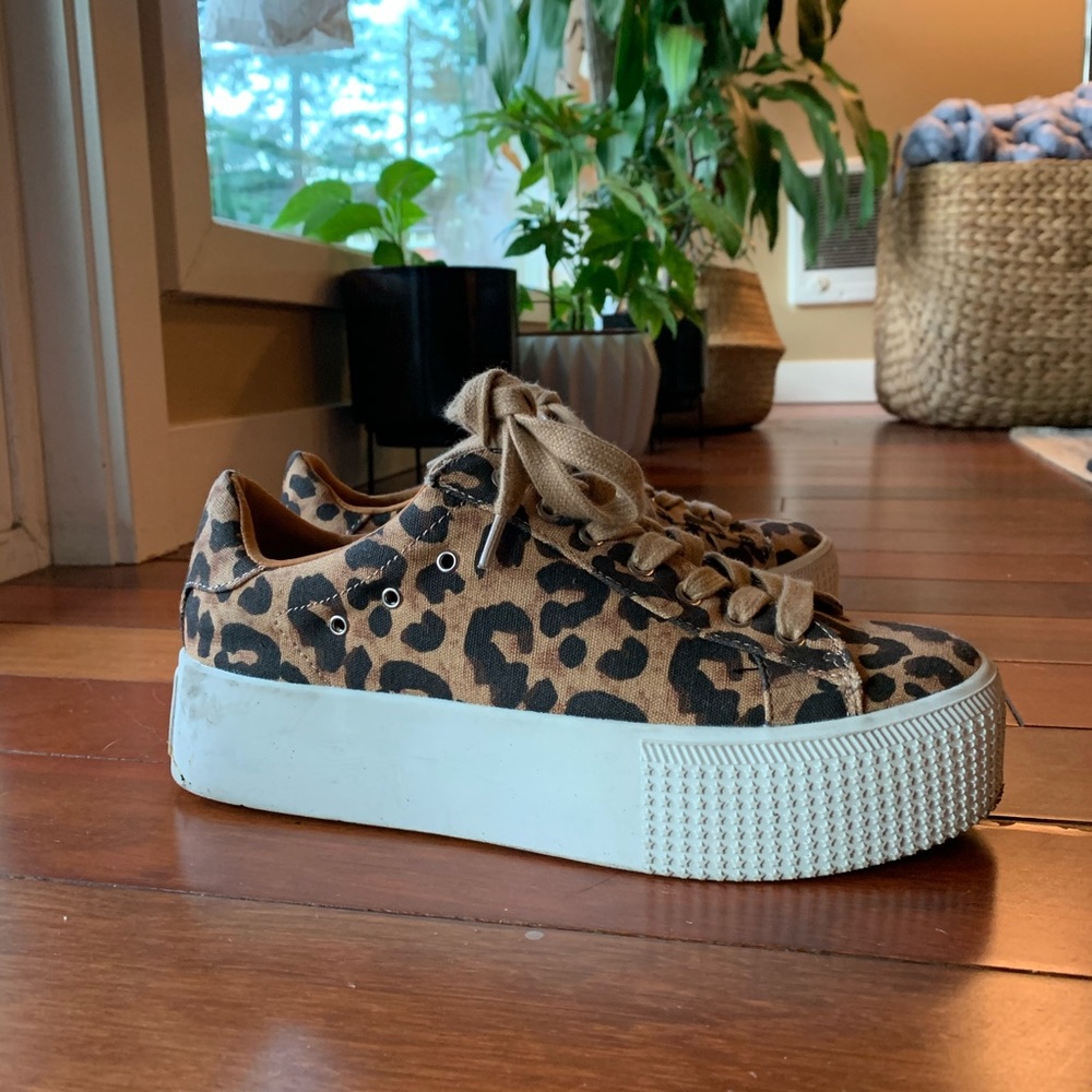 Steve Madden cheetah platform sneakers